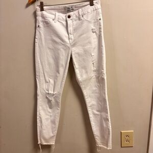 Pistola White Distressed Ankle Jeans